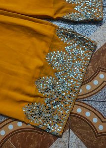 Elegant Yellow Anarkali Kurta with plazo and dupat