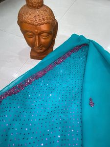 beautiful sequins georgette saree