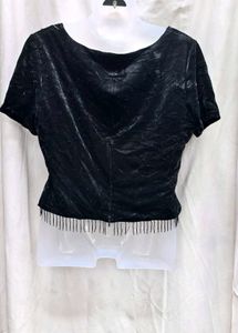 303010. Elegant Black Velvet Top