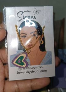 JewelsbySirani Heart Necklace Set Of 2