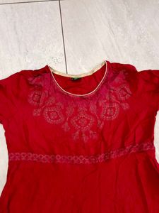 Red Embroidered Dress