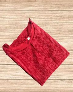 Red Embroidered Kurta