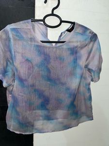 Tie-dye Sheer Top With Inner🎀