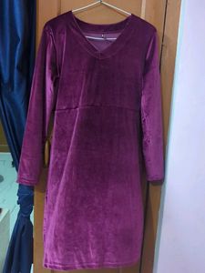 Pure Velvet Pink Party Wear Dress