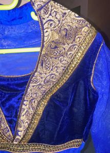 Blue Frock Suit With wide Flare in net #party wear
