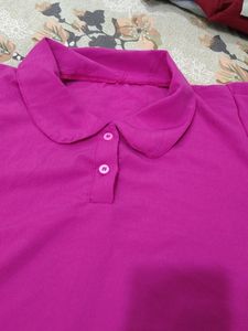 Magenta Collar Stylish Top