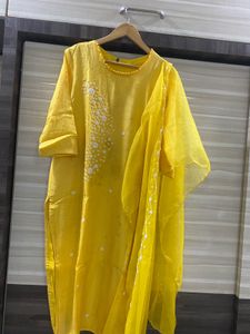 Yellow Embroidered Kurta