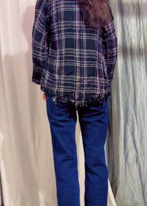 Stylish Plaid Top &amp; Shrug Set