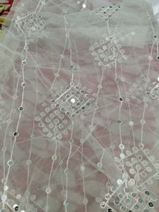 White Embellished Dupatta