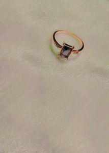 Rose Gold Charm Ring with Light Amethyst Stone