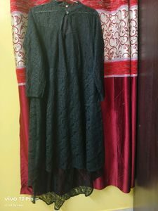 Black Front Up Back Down Net Dress For Party Wear