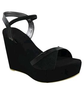Black Platform Wedge Sandals