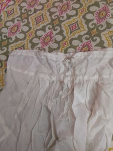 Rear Ruffled chudidaar White