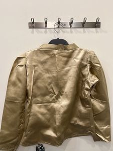 Gold Satin Puff Sleeve Top