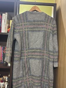 Stylish Plaid Long Cardigan