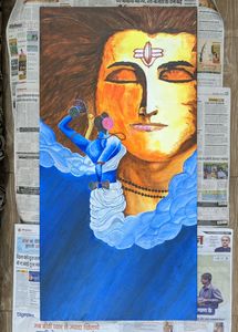 Lord Shiva &amp; His Worshiper Painting