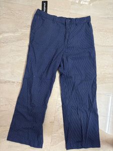 Navy Striped Trousers
