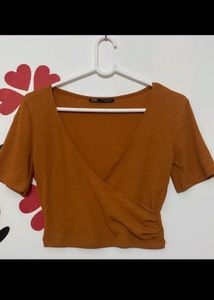 Zara Orange Aline Crop Top