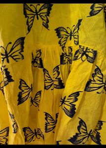 Baby Girl Butterfly Print Frock Off Shoulder