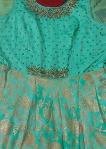 Elegant Aqua Ethnic Gown