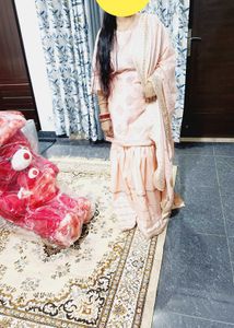 Peach Embroidered Kurta Set