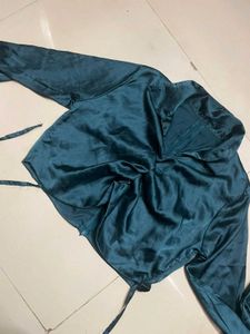 Teal Satin Style Top