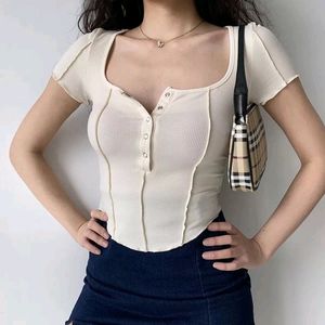 Y2K Button Down Crop Top ♡
