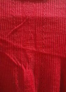 (2-3.5 Year) Girls Red Full Neck Sweater