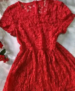 Bright Red Lacy Dress
