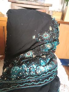 Embroidery Black Saree