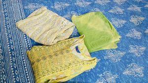 Yellow Embroidered Kurta Set With Dupatta
