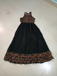 Black Ethnic Gown With Beutiful Neck Line