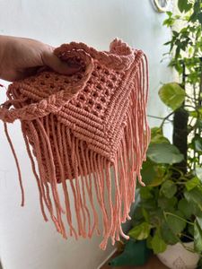 Macrame Fringe Crossbody Bag