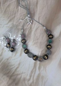 Elephant Motif Necklace & Earring Set