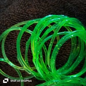silicon Neon Green Bangles