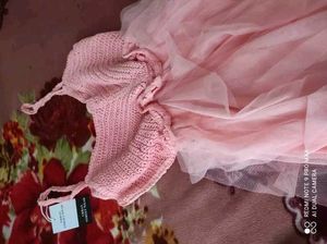 Pink Ruffle Crochet Dress