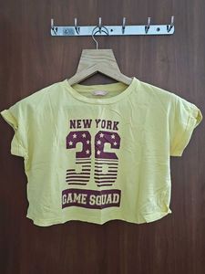 Yellow Graphic Crop Top