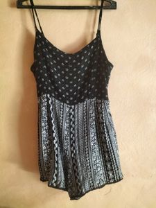 Black &amp; White Boho Print Playsuit