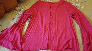 Rose Pink Bell Sleeve Top