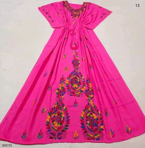 Kantha Stitched Kaftan Night Gown