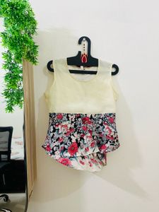 Floral Peplum Tank Top