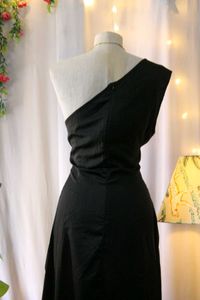 Black beaded One-Shoulder Dress