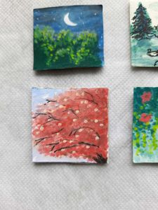 6 Mini Paintings For Decoration