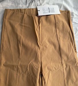 Beige NEW WITH TAG Front Slit Bootcut Pants