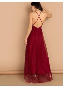 Burgundy Slit Maxi Dress