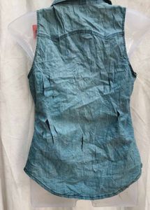 362711. Denim Sleeveless Top