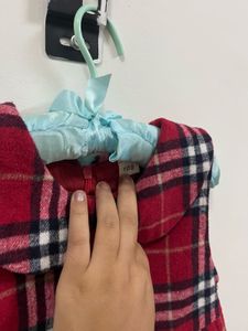 RED PLAID GIRLS DRESS