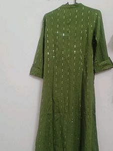 Green Embellished Kurta