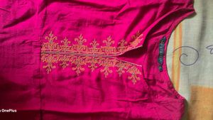 Pink Embroidered Kurta