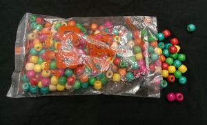 Wooden colourful beads for crafts
